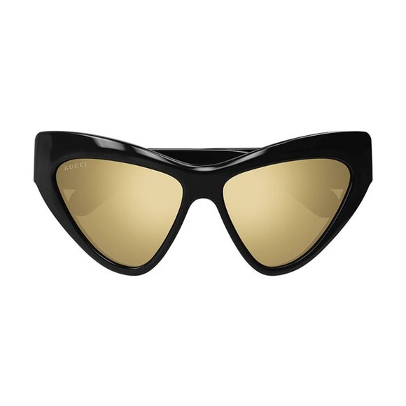 NEW GG1294S 002 GUCCI SUNGLASSES SHINY BLACK GOLD CAT EYE WOMEN EYEWEAR GUCCI main image 3